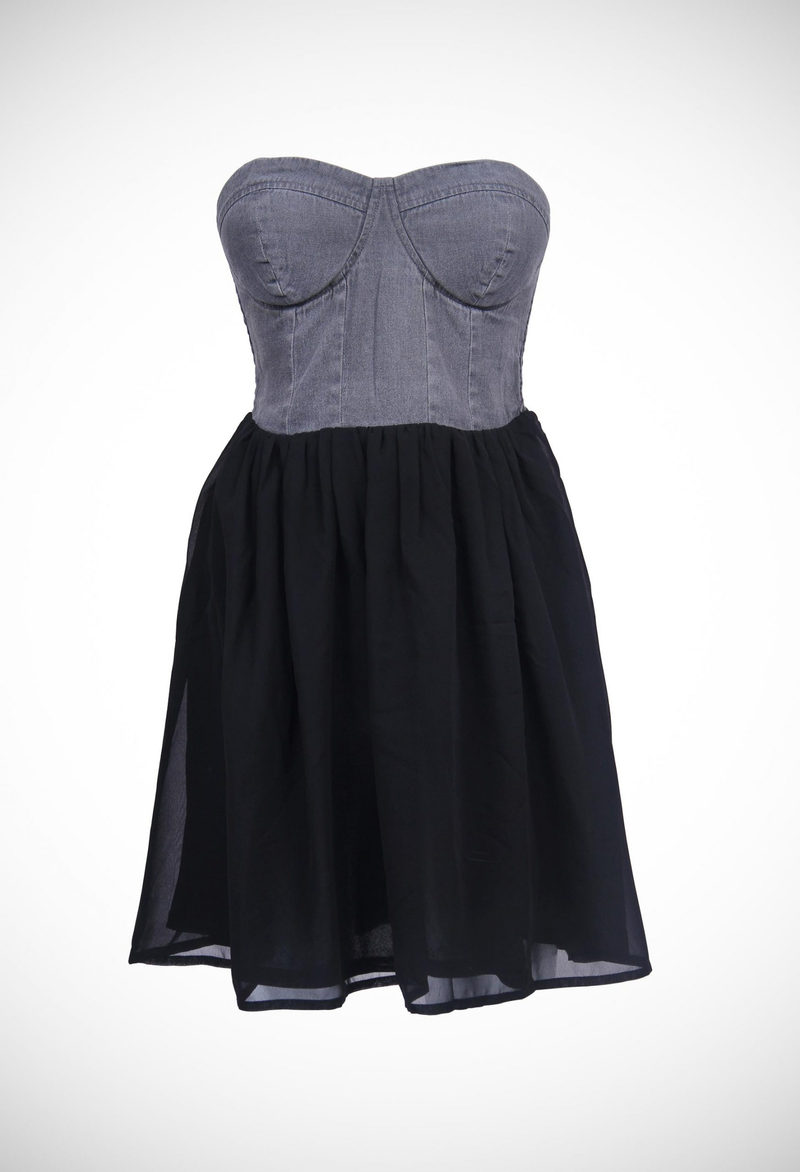 Short 2-in-1 corsage dress