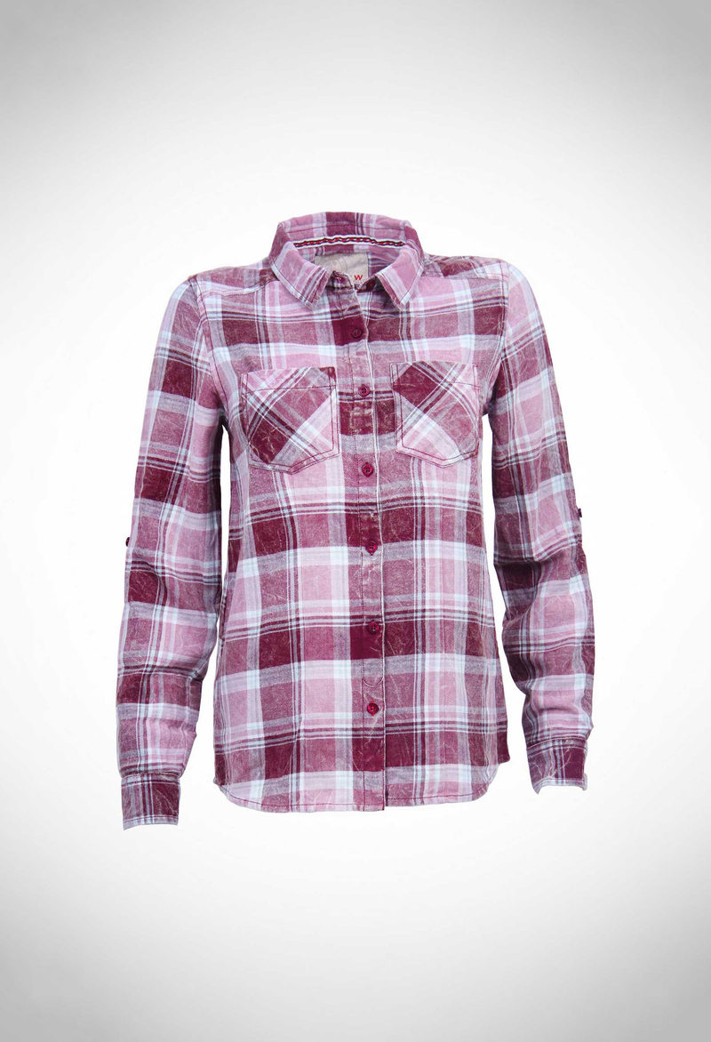 Sporty check blouse in slim fit