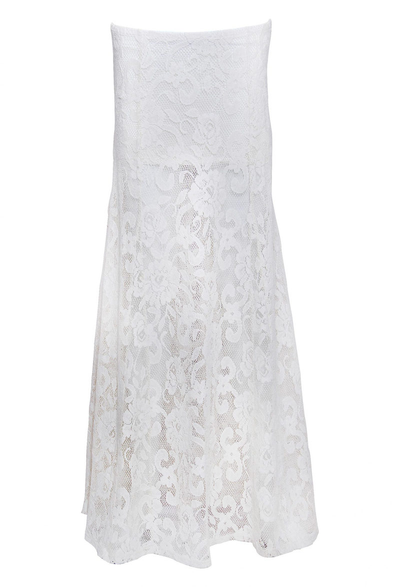 Full length skirt made in 100% cotton lace fabric with a voile lining
