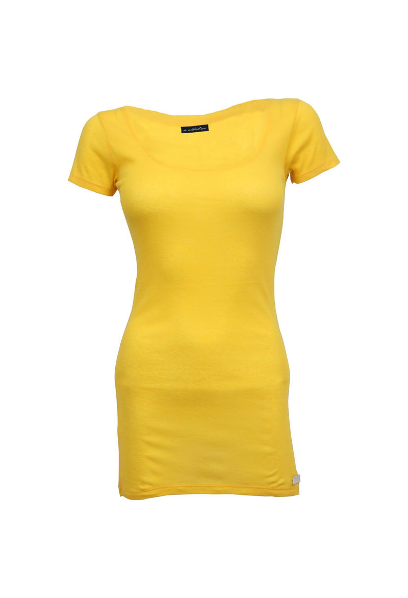 Lightweight 80 gsm 1*1 rib long slim fit tee with feather touch finish